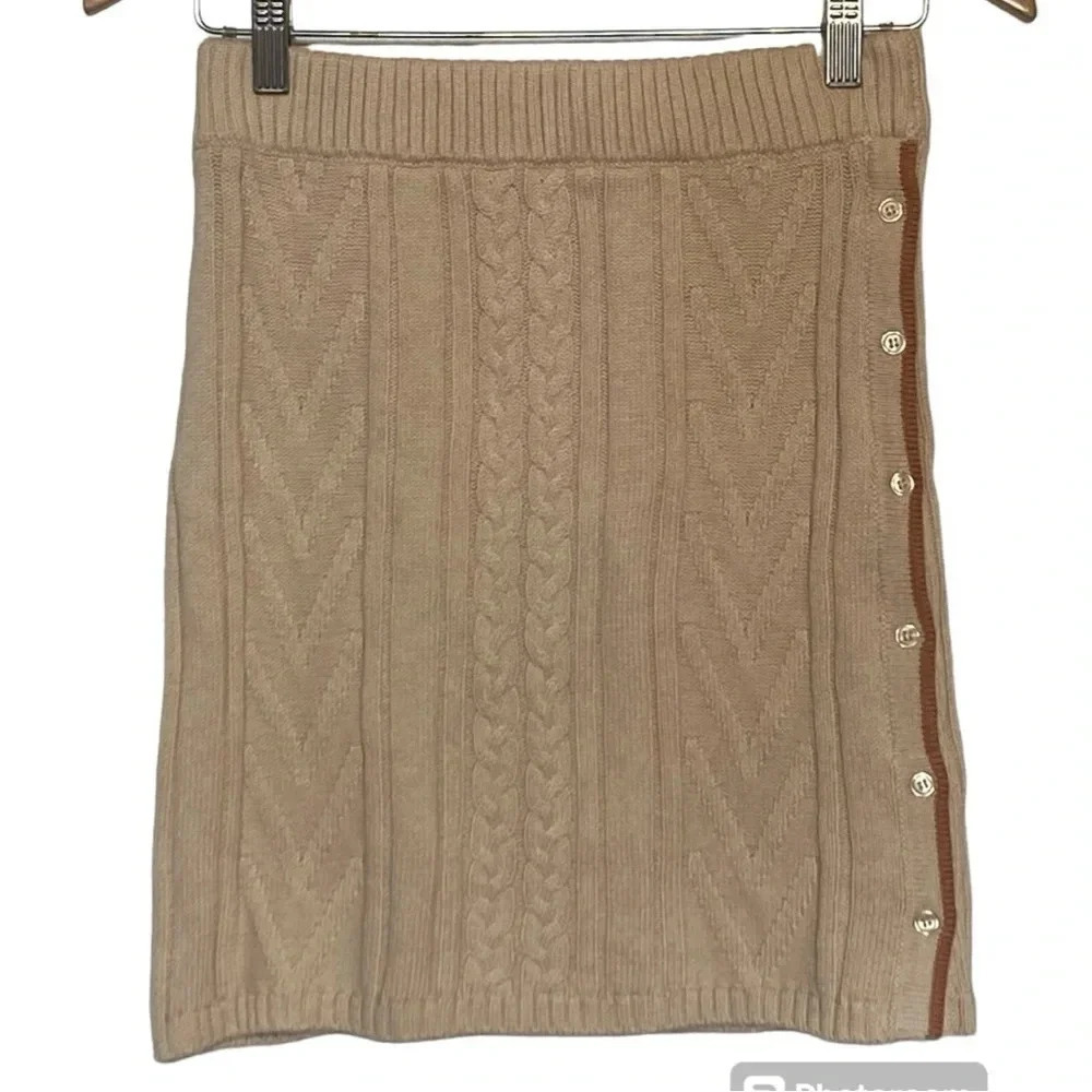 Monrow Womens Wool Cableknit NWT Skirt